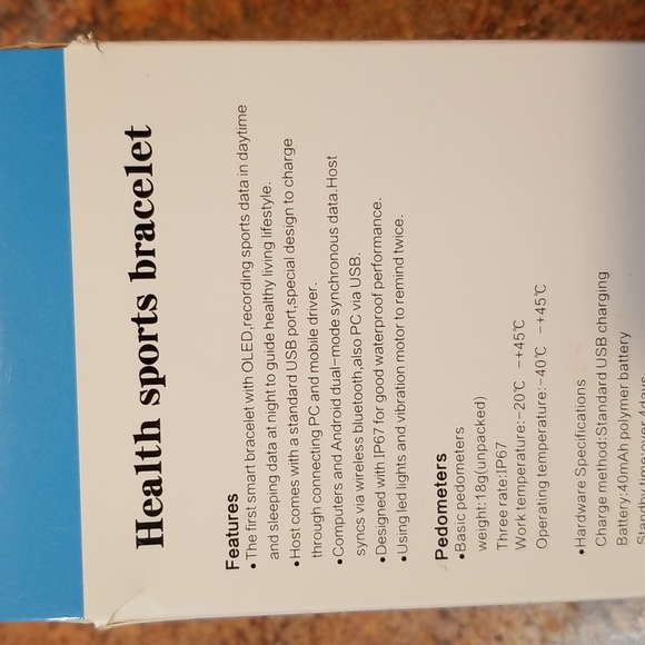 Smart bracelet black adjustable Health Sports bracelet, NWT - Picture 8 of 9